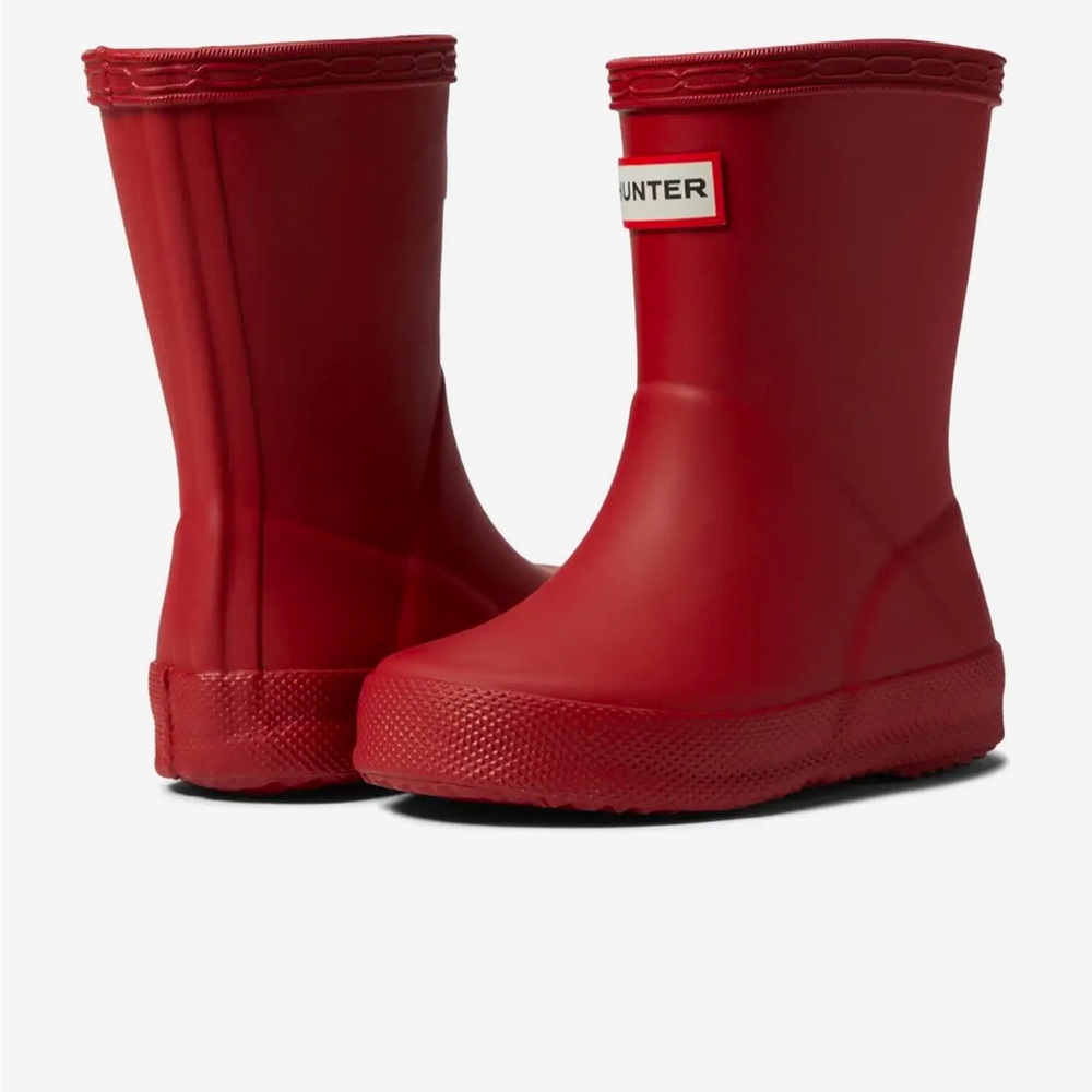 Hunter Kids Rain Boots Military Red